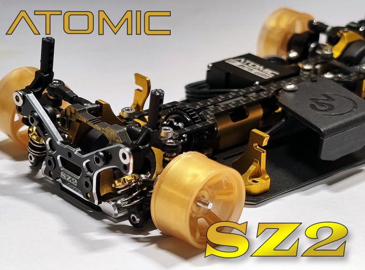 Atomic Racing SZ2-UP18 BODY MOUNTS, Side, aluminum (1) pair GOLD