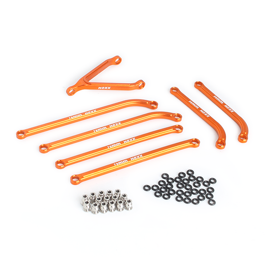 NX-323-O Nexx Racing High Clearance Aluminum Chassis Links Set for Axial SCX24 Jeep Gladiator (ORANGE)