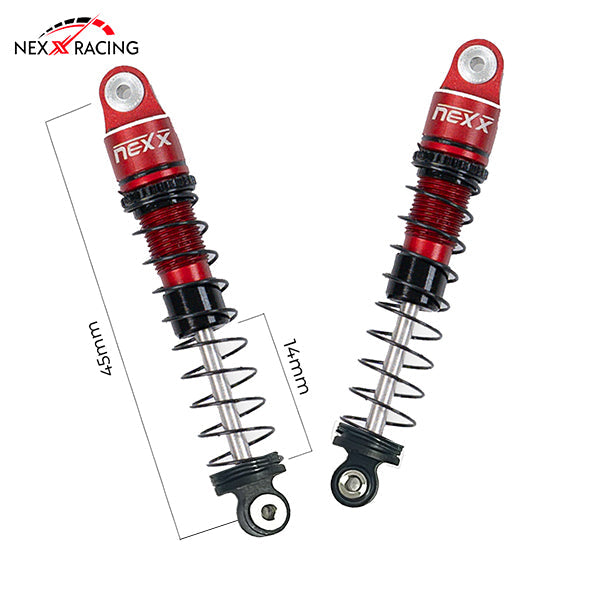 NX-426 Nexx Racing 45mm Long Oil shocks (4pcs) for 1/24 Axial SCX24