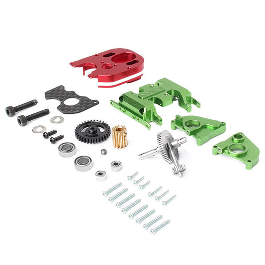 NX-281-GR NexxRacing Conversion of Gearbox Set and Motor Mount (Motor 2204) (GREEN-RED)