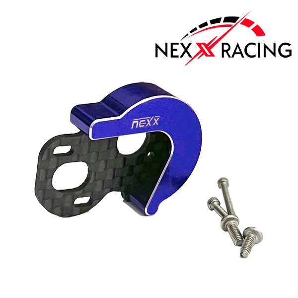 NX-482 Nexx Racing Carbon Motor Plate + Aluminium Gearbox Cover – Losi Micro-B Brushless Conversion