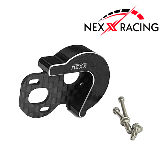 NX-482 Nexx Racing Carbon Motor Plate + Aluminium Gearbox Cover – Losi Micro-B Brushless Conversion