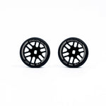 NXUSA-EVOAWD-F Nexx Racing “JUD” threaded carbon-fiber reinforced EVO AWD Flanged Front Wheels (2) pcs for Mini-Z (Black)