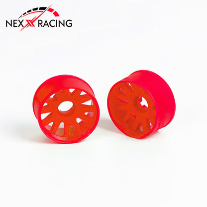 NXUSA-EVO-F Nexx Racing “JUD” threaded carbon-fiber reinforced EVO Flanged Front Wheels (2) pcs for Mini-Z (RED)