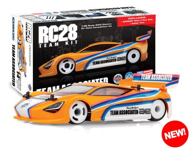Team Associated RC28R 1/28 2WD Electric On-Road Competition Team Kit w/Mako X Body, Wheels & Tires (Clear)