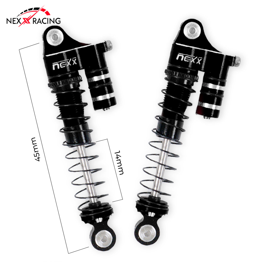 Nexx Racing NX-417 45mm Reservoir Shocks (4pcs) for 1/24 RC Crawler FMS FCX24/ FCX18 Hummer EV