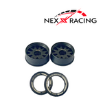 NXUSA-EVO-B-F Fronts, "JUD" Carbon Fiber Reinforced Flanged Ring Wheels (BLACK)