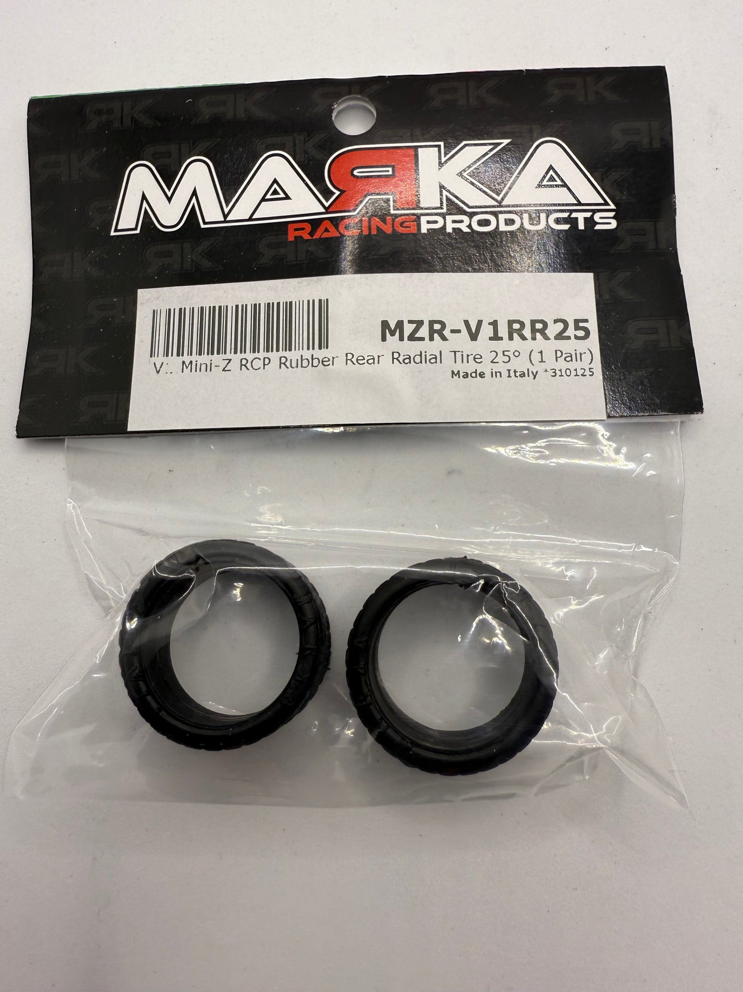 Marka MZR-V1RR 05,10,15,20,25 11mm Mini-Z RCP Rubber Rear Radial Tire (1 Pair)