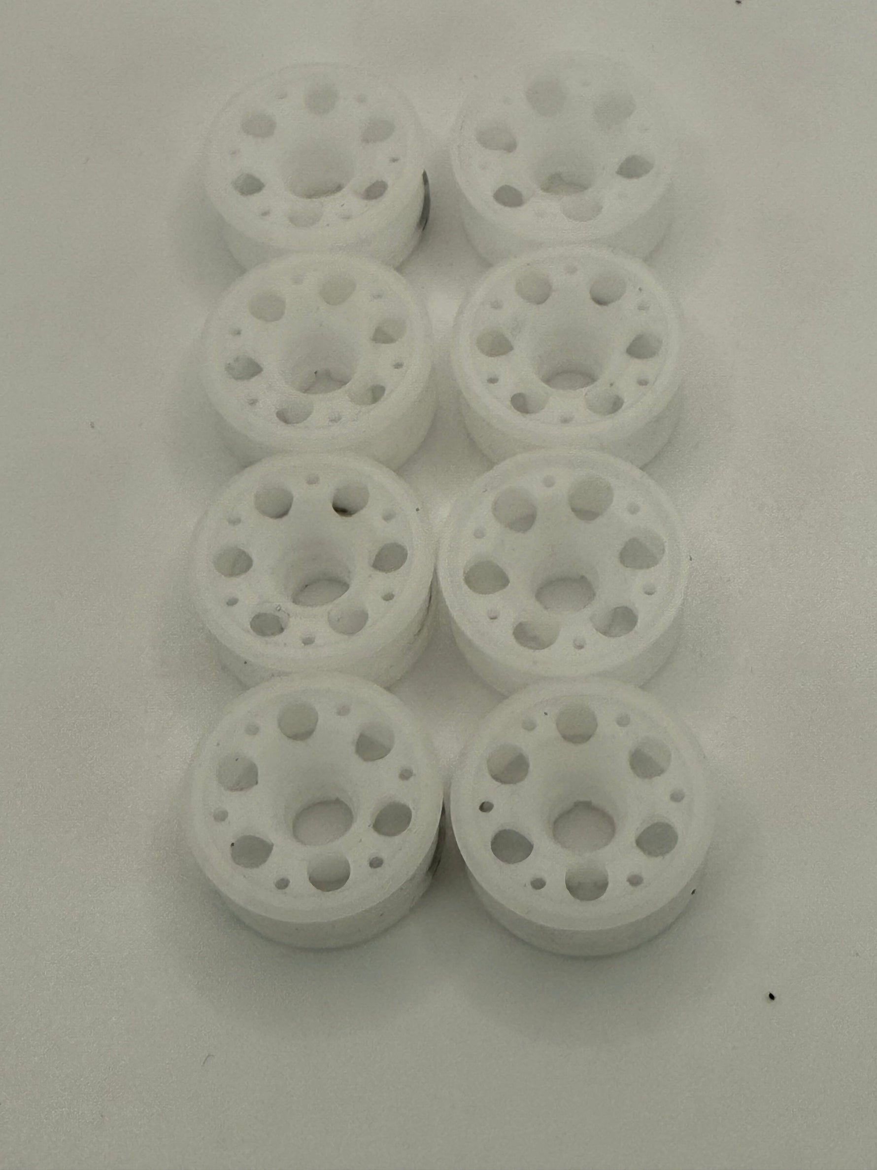 PN Racing 8.5mm +2 offset Delrin flanged wheels -never mounted (4 pairs)