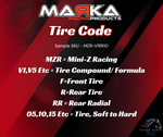 Marka MZR-V1RR 05,10,15,20,25 11mm Mini-Z RCP Rubber Rear Radial Tire (1 Pair)