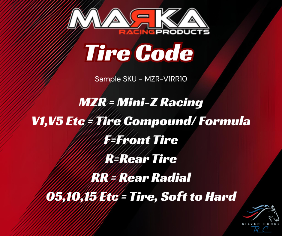 Marka MZR-V1RR 05,10,15,20,25 11mm Mini-Z RCP Rubber Rear Radial Tire (1 Pair)