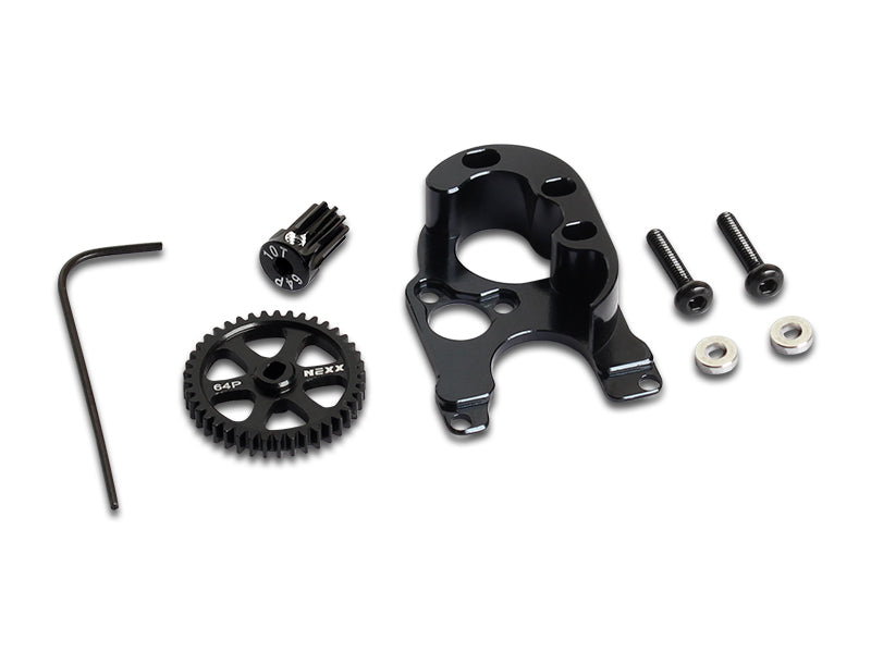 NX-304-BL Nexx Racing  SCX24 Alu Motor Mount Set For 1410 (BLACK)