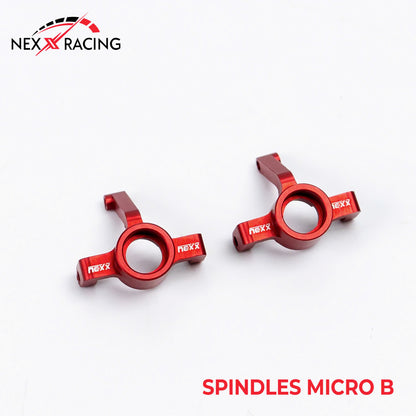 NX-459 Micro-B Front Spindles CNC'd Aluminum (Knuckles) Black or Red