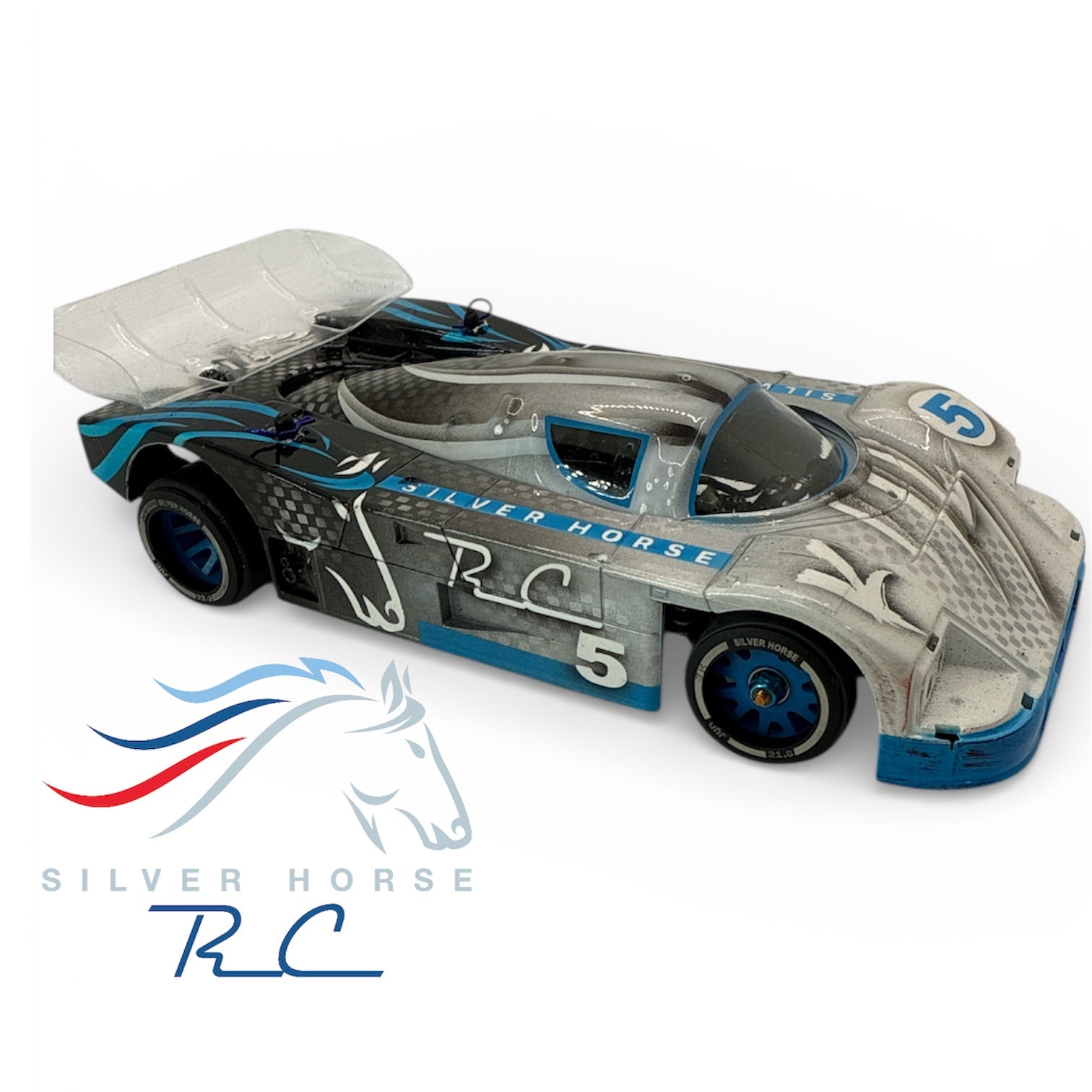 Special Edition Silver Horse Blue Racing 2WD “JUD” Rear 11mm and 14mm Threaded Carbon-Fiber Reinforced EVO Wheels