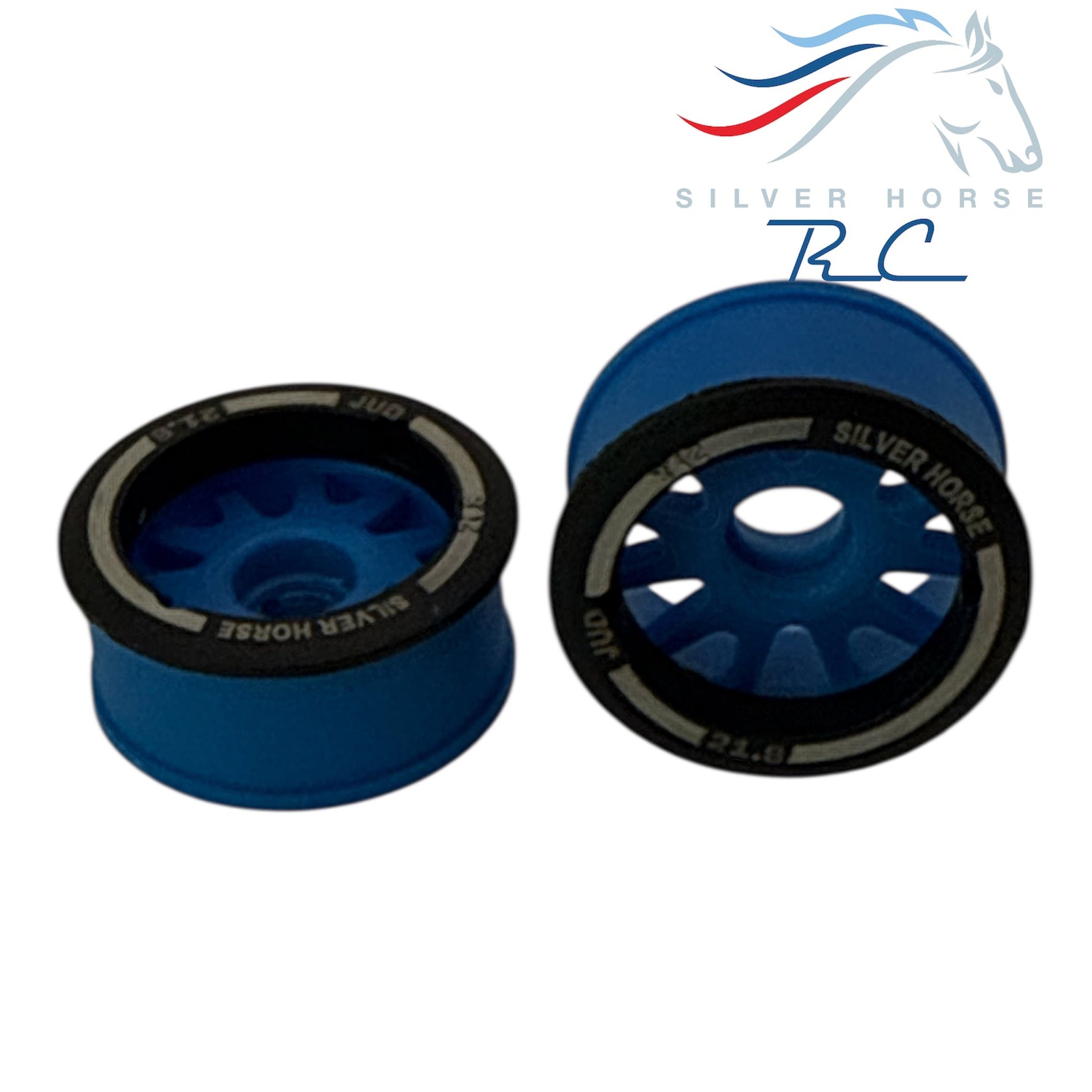 Special Edition Silver Horse Blue Racing 2WD “JUD” Front Threaded Carbon-Fiber Reinforced EVO Wheels