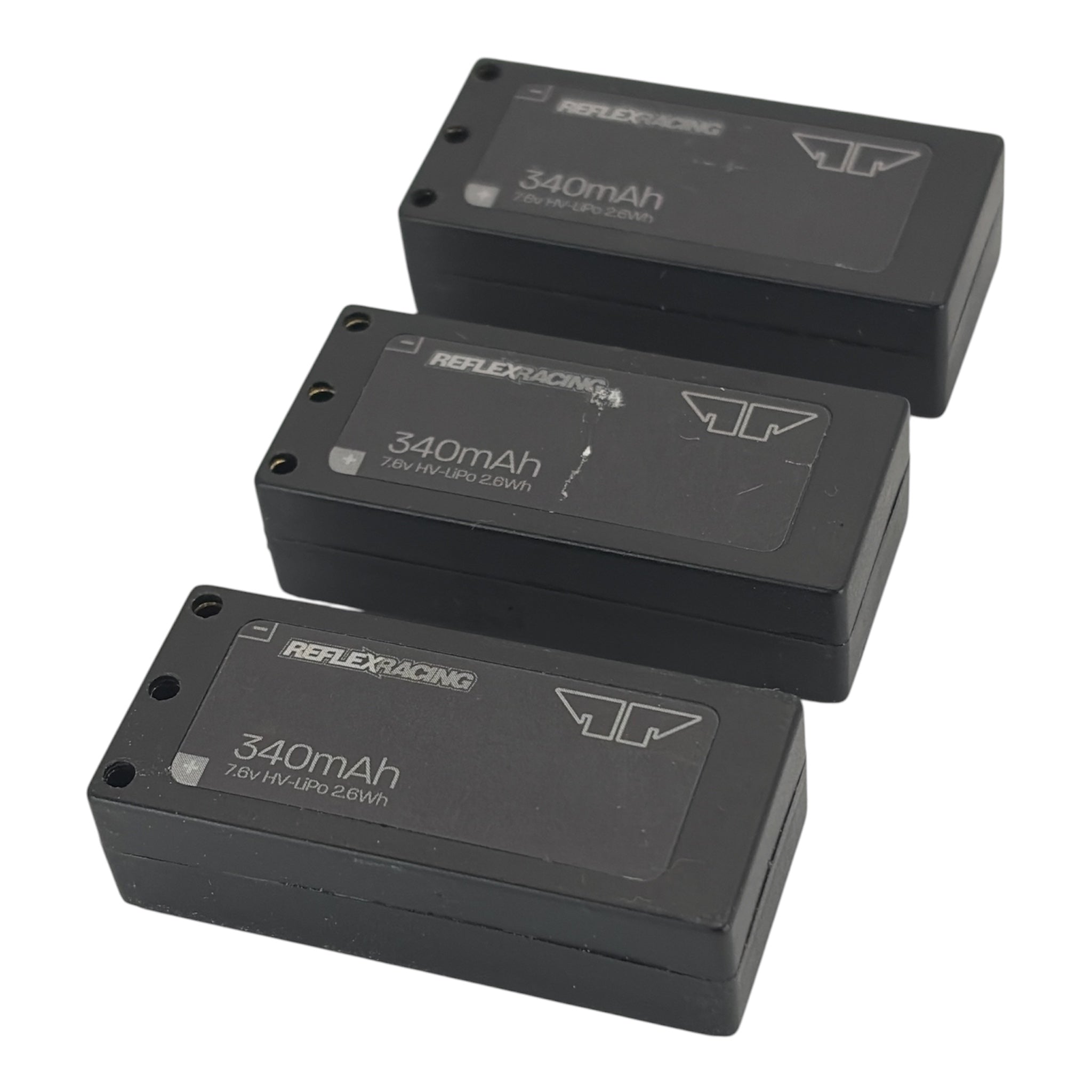 Reflex Racing 350mah hardcase bullet lipo batteries Preowned pack of 3