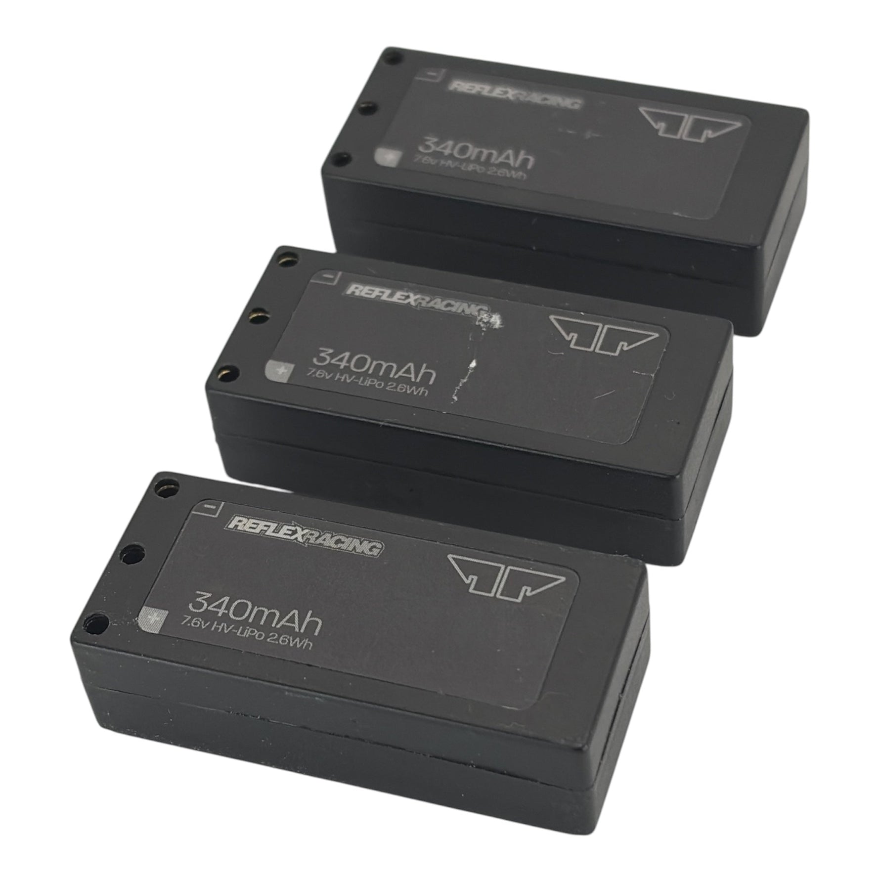 Reflex Racing 350mah hardcase bullet lipo batteries Preowned pack of 3