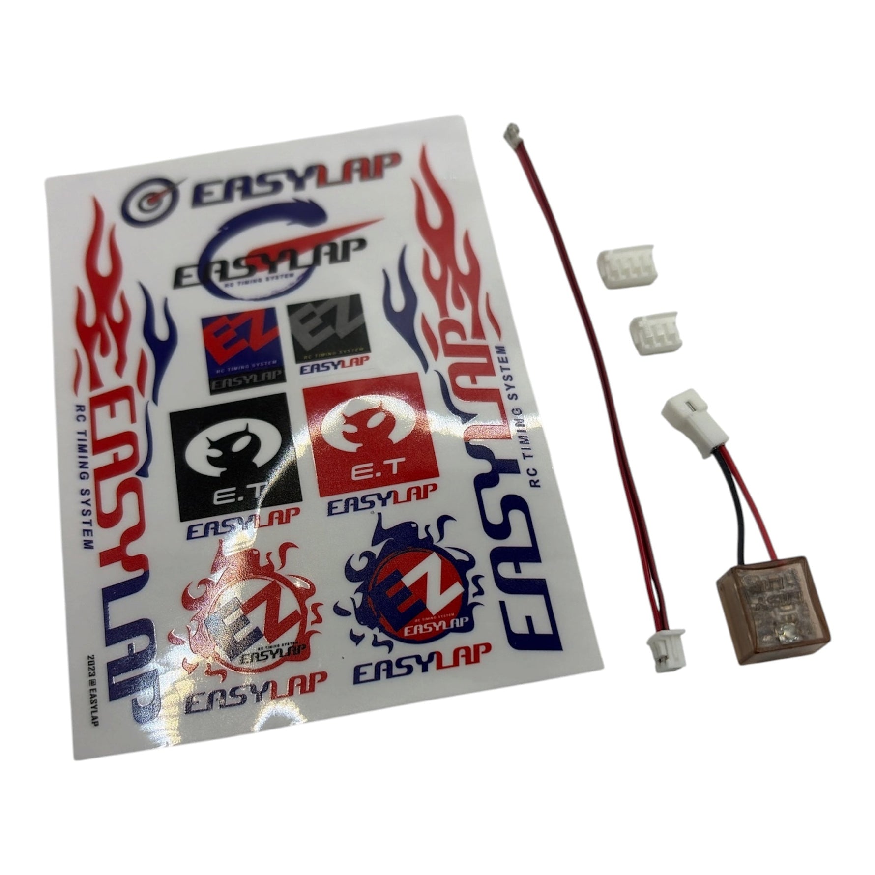 EasyLap Micro Transponder with Blue Case, Power Wire and Connectors