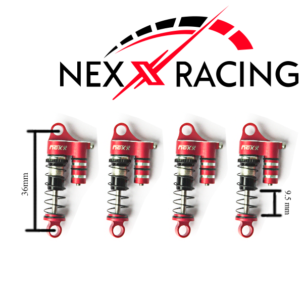 NX-404- Nexx Racing Reservoir Shock (4 pcs) for 1/24 SCX24