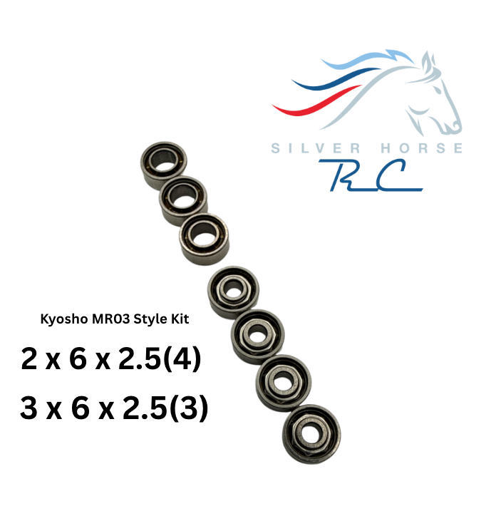 Silver Horse RC Chrome Steel Speed Bearing Kit — MR03 / Pan & MR04