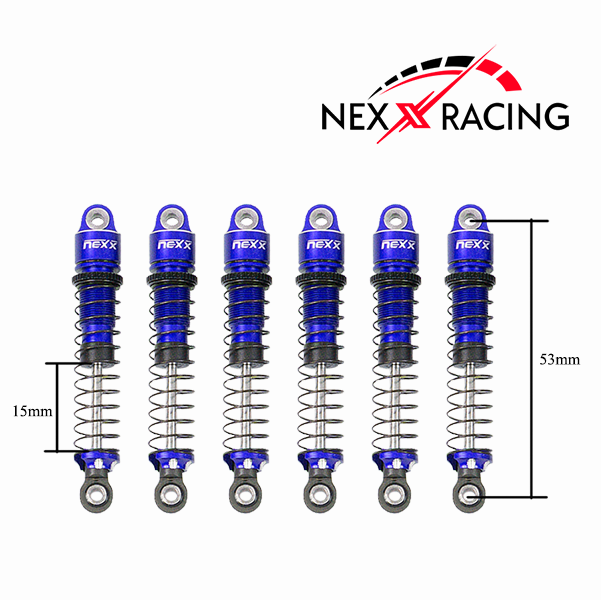 NX-422 Nexx Racing 53mm Oil shocks (6pcs) for Hobby Plus 1/18 ARKTOS 6X6