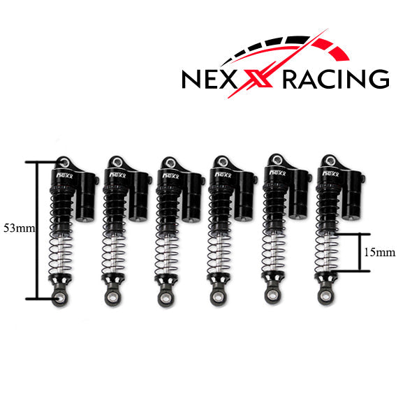 NX-421 Nexx Racing 53mm Reservoir shocks (6pcs) for Hobby Plus 1/18 ARKTOS 6X6