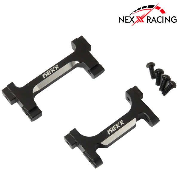 NX-382-BL-Nexx Racing CNC Alu Front And Rear Bumper Mounts Set For TRX-4M-Black