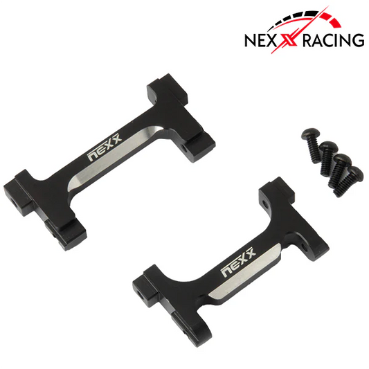 NX-382-BL-Nexx Racing CNC Alu Front And Rear Bumper Mounts Set For TRX-4M-Black