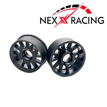 NXUSA-EVO-F Nexx Racing 2WD “JUD” threaded carbon-fiber reinforced EVO Flanged Front Wheels (2) pcs for Mini-Z (Black)