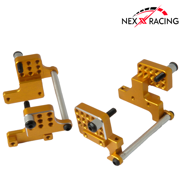 NX-378-G-Nexx Racing CNC Alu Front And Rear Shock Mounts For TRX-4M-Gold