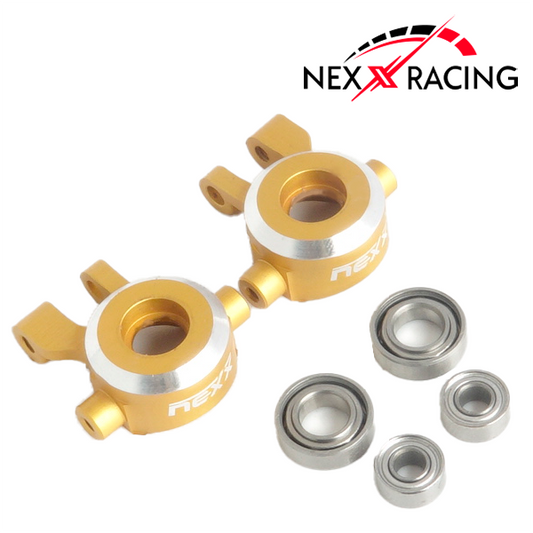 NX-375-G-Nexx Racing CNC Alu Front Steering Knuckles Set for TRX-4M ( Included Bearing )-Gold