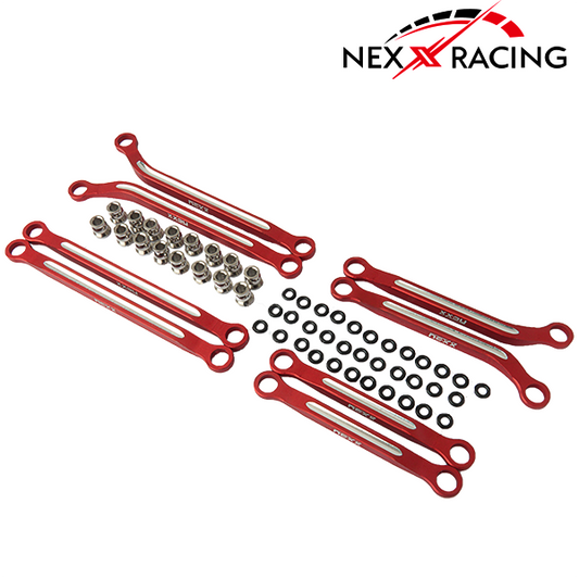 NX-383-R-Nexx Racing CNC Alu High Clearance Links Set For TRX-4M-Red