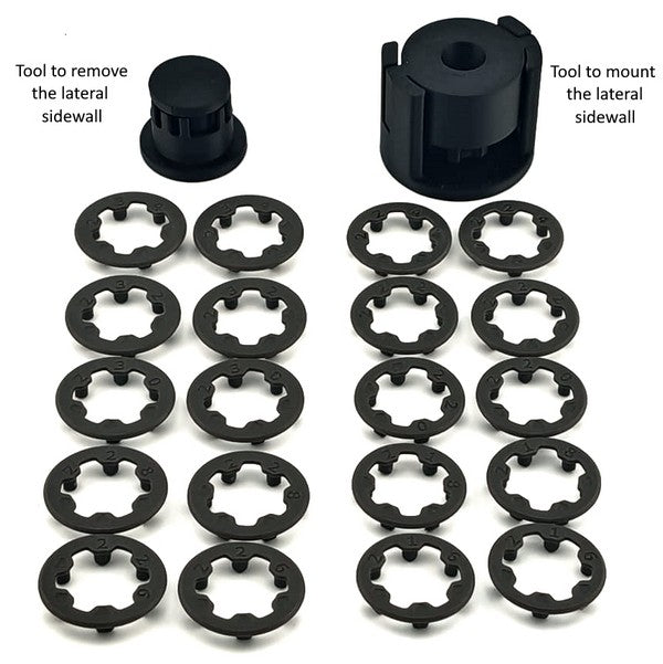 Marka Racing V1 Mini-Z Side Wall Flange Set - DARK GREY + 2Tools (22 Pcs) MZR-300