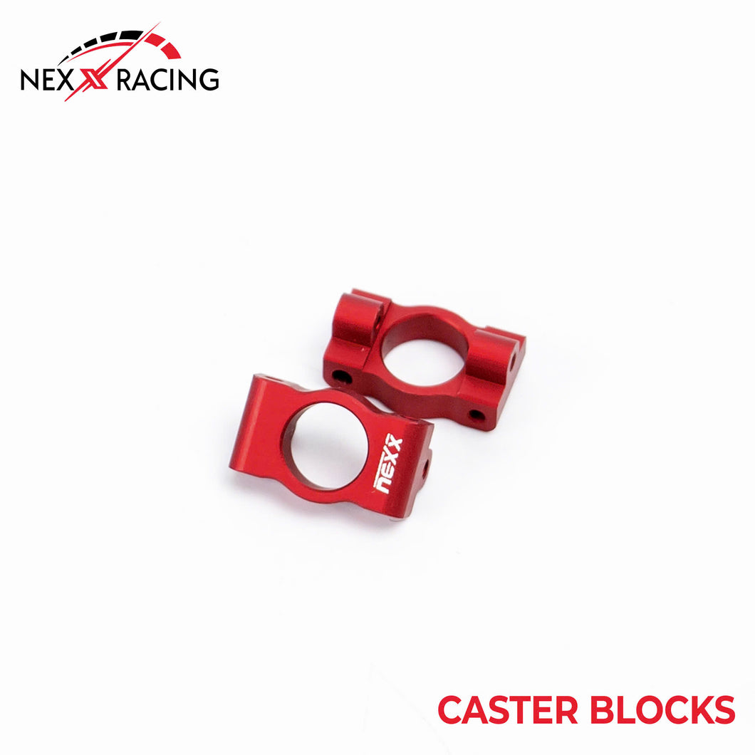 NX-462 Micro-B Caster Blocks CNC'd 7075-T6 Swiss Aluminum Black or Red