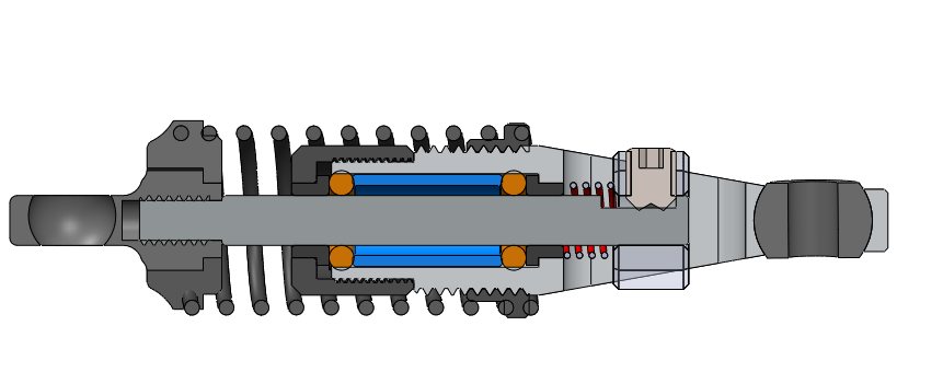 NXUSA-300-60, Damper, Top, Dual Spring, Oil Damping