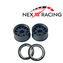 Load image into Gallery viewer, NXUSA-EVO-B-R Rear, &quot;JUD&quot; RWD Carbon-Fiber Reinforced Flanged Ring Wheels
