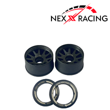 Load image into Gallery viewer, NXUSA-EVO-B-R Rear, &quot;JUD&quot; RWD Carbon-Fiber Reinforced Flanged Ring Wheels
