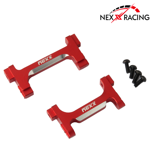 NX-382-R-Nexx Racing CNC Alu Front And Rear Bumper Mounts Set For TRX-4M-Red