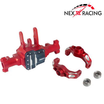 NX-381-R-Nexx Racing CNC Alu Front Axle Housing For TRX-4M ( Included Bearing )-Red