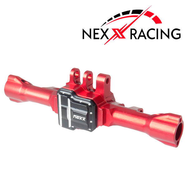 NX-380-R-Nexx Racing CNC Alu Rear Axle Housing For TRX4M ( Included Bearing )-Red