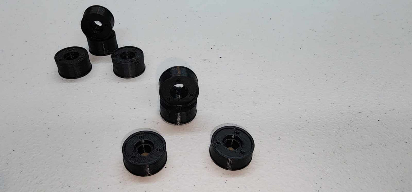 Wheels, 8.5mm, Fronts, 19mm Diameter, 3d Printed, BLACK